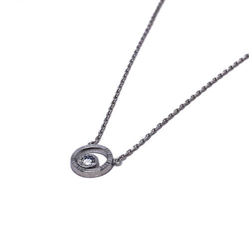 ZLATÝ NÁHRDELNÍK AU585/1000 S DIAMANTEM 0,07CT V GRAVÍROVANÉM KRUHU 2,20G +CERT.