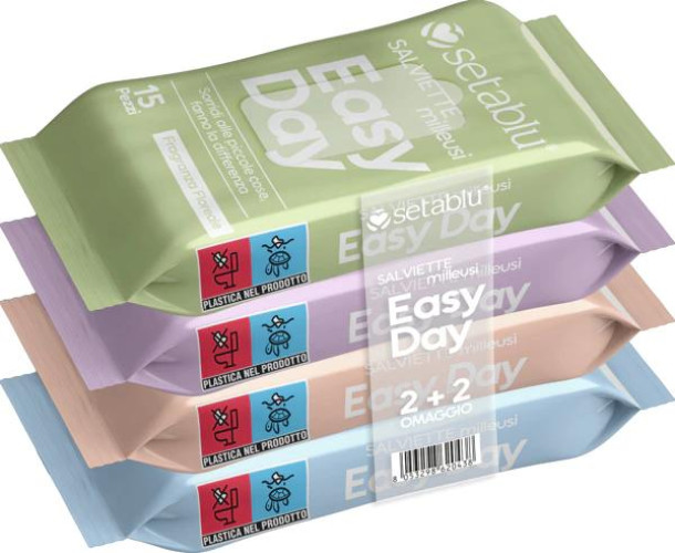 SETABLU: VÍCEÚČELOVÉ UBROUSKY - 4 BALENÍ PO 15 KUSECH (KVĚTINOVÁ VŮNĚ) - IT. TRH