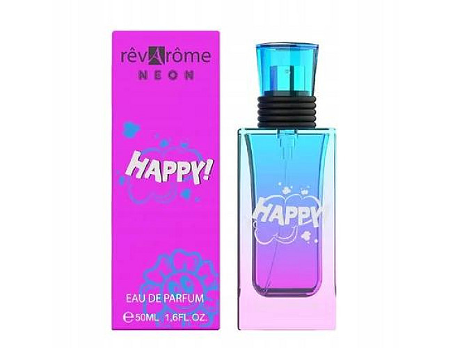REVAROME NEON: HAPPY - 50ML - DÁMSKÁ PARFÉMOVÁ VODA (MÁTA, JASMÍN, VODNÍ MELOUN)