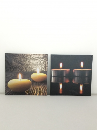 SET DVOU LED OBRAZŮ - ČAJOVÉ SVÍČKY (40CM X 40CM)