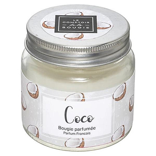 VONNÁ SVÍČKA COCO 65G VE SKLENĚNÉ DÓZE S VÍČKEM - KOKOS
