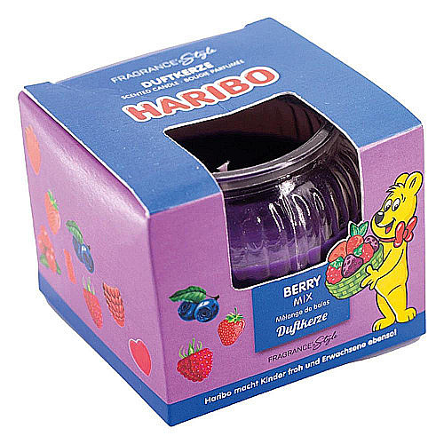 VONNÁ SVÍČKA VE SKLE HARIBO 85G - VŮNĚ LESNÍ PLODY