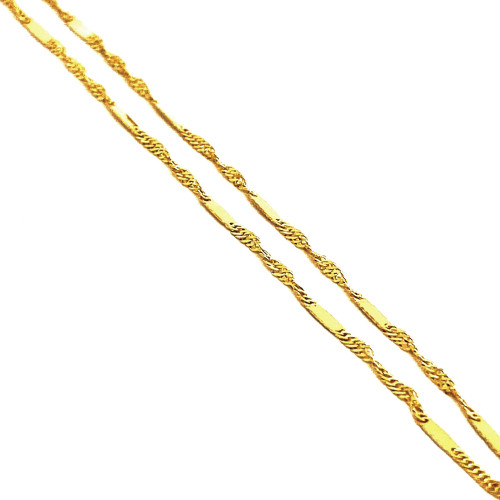 ZLATÝ ŘETÍZEK AU585/1000 TOČENÝ S DESTIČKAMI (45CM, 49CM)