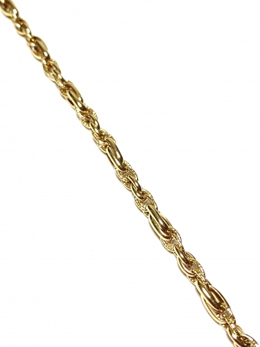 ZLATÝ NÁRAMEK AU585/1000 S GRAVÍROVANÝMI OČKY 4,45G (18-19,5CM)