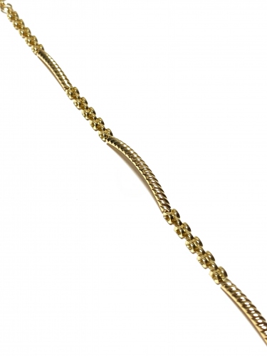 ZLATÝ NÁRAMEK AU585/1000 S GRAVÍROVANÝMI DESTIČKAMI 4,15G (18CM-19,5CM)
