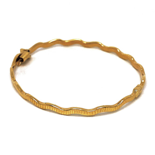 ZLATÝ NÁRAMEK AU585/1000 PEVNÝ S MOTIVEM VLNKY S GRAVÍREM 4,75G (18CM)