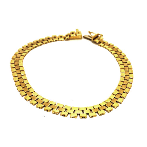 ZLATÝ NÁRAMEK AU585/1000 ELEGANTNÍ V KOMBINACI LESKU A MATU 7,05G (19CM)