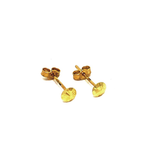 ZLATÉ NÁUŠNICE AU585/1000 MENŠÍ GRAVÍROVANÉ TEČKY 0,35G (0,4CM)