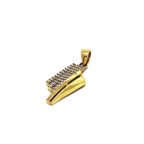 ZLATÝ PŘÍVĚSEK AU585/1000 V ELEGANTNÍM STYLU 1,15G VYKLÁDANÝ ZIRKONY(CZ)