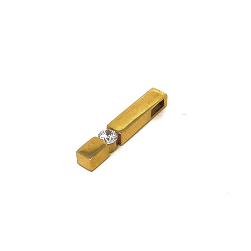 ZLATÝ PŘÍVĚSEK AU585/1000 S ČISTÝM DESIGNEM DOPLNĚNÝ ZIRKONEM(CZ) 1,30G (2,1CM)