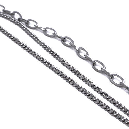 MÓDNÍ NÁHRDELNÍK Z UŠLECHTILÉ OCELI S DVOJITÝM ZDOBNÝM VZOREM (50CM)  