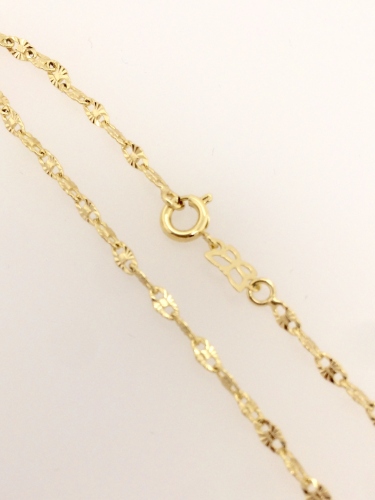 GRAVÍROVANÝ ŘETÍZEK VALENTINO V BARVĚ 14K ZLATA (45,5CM)
