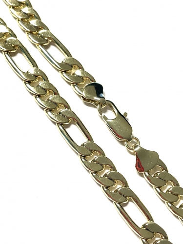 MASIVNÍ ŘETĚZ FIGARO V BARVĚ 14K ZLATA (59CM)