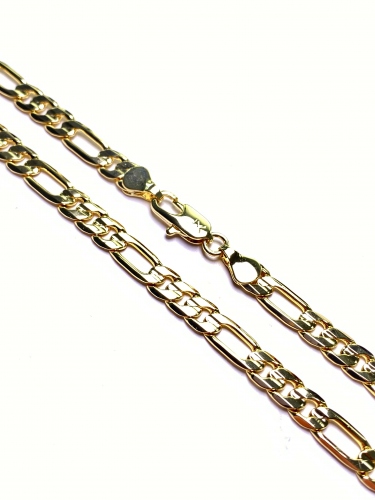 LUXUSNÍ ŘETÍZEK VZORU FIGARO V BARVĚ 14K ZLATA (46CM) 