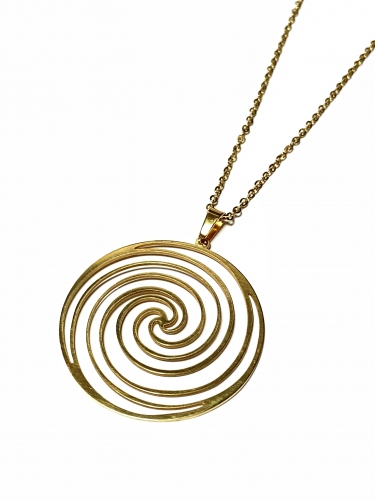 MAGICKÁ SPIRÁLA NA ŘETÍZKU V BARVĚ 24K ZLATA - UŠLECHTILÁ OCEL