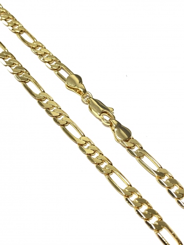 ŘETĚZ V BARVĚ 14K ZLATA VZORU FIGARO VE VYSOKÉM LESKU (50CM)