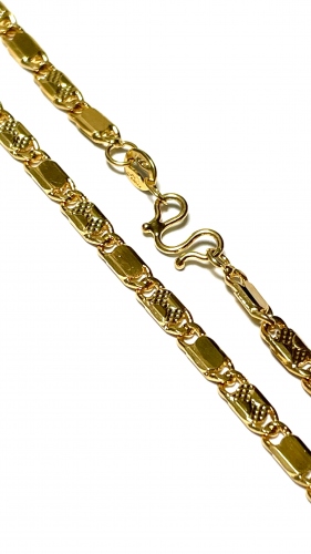ŘETÍZEK V BARVĚ 24K ZLATA S JEMNÝM GRAVÍREM (46CM)