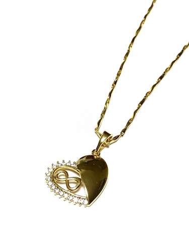 KOLEKCE NEKONEČNÁ LÁSKA:SRDCE SE SYMBOLEM NEKONEČNÁ V BARVĚ 14K ZL.+ ŘETÍZEK