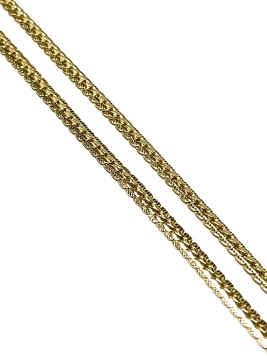 LUXUSNÍ NÁHRDELNÍK V BARVĚ 14K ZLATA S BOČNÍM ZDOBNÝM GRAVÍROVÁNÍM (50CM)