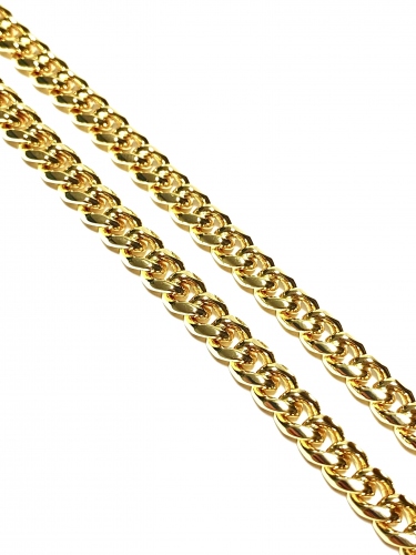 LUXUSNÍ ŘETĚZ VZORU PANCER V BARVĚ 14K ZLATA (60CM)