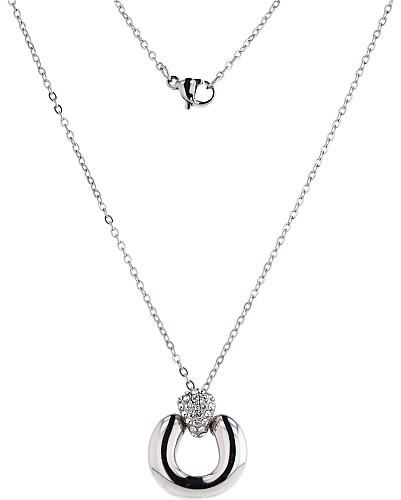 NÁHRDELNÍK S PŘÍVĚSKEM VZORU PODKOVY S KRYSTALY SWAROVSKI