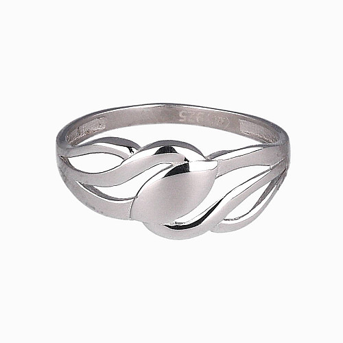 STŘÍBRNÝ PRSTEN AG925/1000 S JEMNOU OZDOBOU VLNEK, HLADKÝ