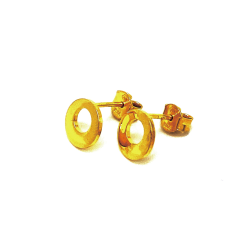 STŘÍBRNÉ POZLACENÉ NÁUŠNICE AG925/1000 PUZETOVÉ VE TVARU KRUHU (0,8CM)
