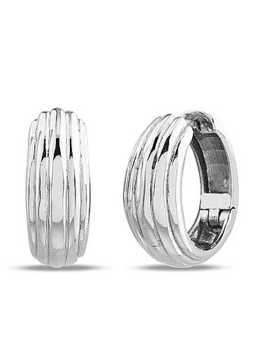 STŘÍBRNÉ NÁUŠNICE AG 925/1000 S GRAVÍROVANÝMI PROUŽKY, RHODIOVANÉ (1,9CM)