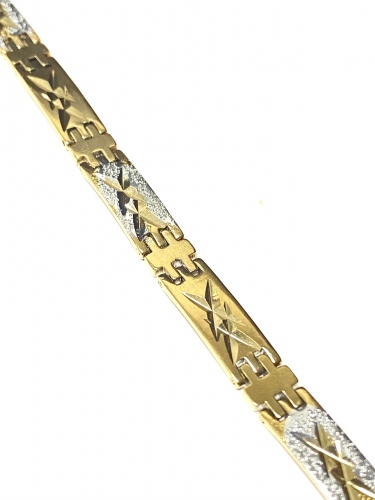 NÁRAMEK ZDOBENÝ GRAVÍROVÁNÍM V BARVĚ DVOU ODSTÍNŮ ZLATA (20CM)