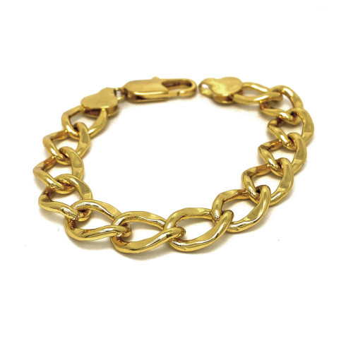 LUXUSNÍ NÁRAMEK SE VZOREM VELKÝCH OČEK V TÓNU 14K ZLATA (20,5CM, TL.: 1,4CM)
