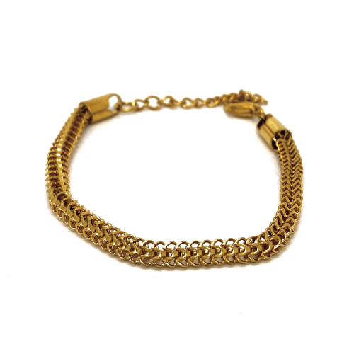 LUXUSNÍ MASIVNÍ NÁRAMEK V TÓNU 24K ZLATA - UŠLECHTILÁ OCEL (18CM - 22,5CM) 