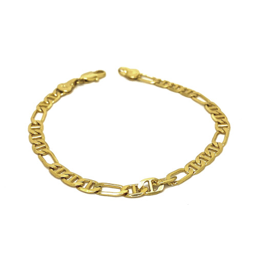 ELEGANTNÍ NÁRAMEK V TÓNU 14K ZLATA VZORU FIGARO A MARINA GUCCI (19,5CM)