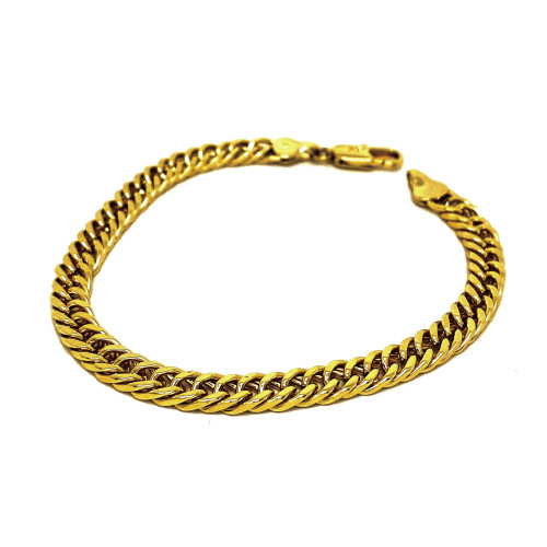 NADČASOVÝ UNISEX NÁRAMEK VZORU PANCER V TÓNU 14K ZLATA (20CM, TL.: 0,5CM)