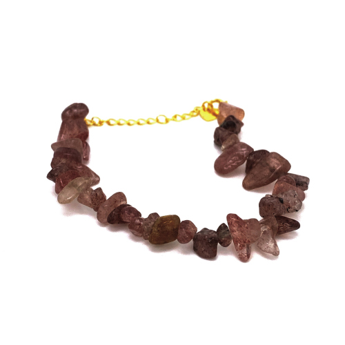 NÁRAMEK S TROMLOVANÝM JAHODOVÝM KŘIŠŤÁLEM (15CM - 20,5CM)