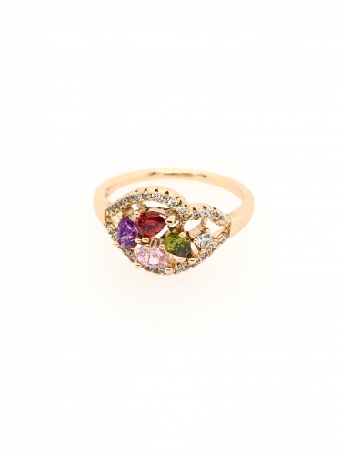 PRSTEN V BARVĚ 18K ZLATA S MULTICOLOR KRYSTALY