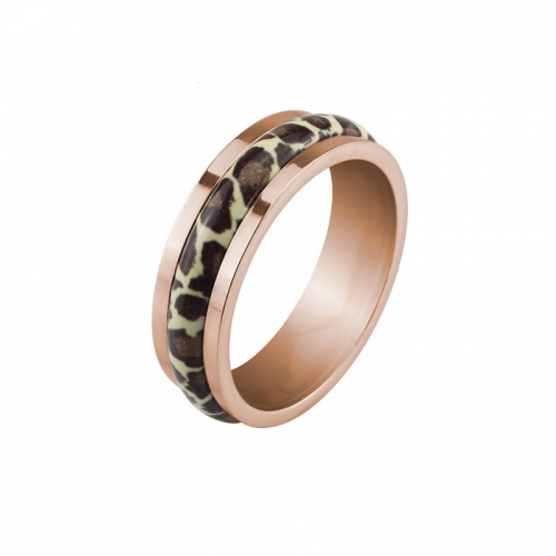 PRSTEN LEO ROSE S TYGROVANÝM ZDOBENÍM, ÚZKY (0,6CM) UŠLECHT. OCEL - MIAMI WHITE
