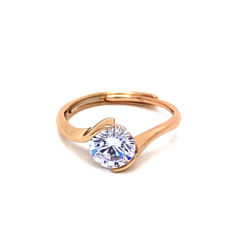 ELEGANTNÍ PRSTEN S KULATÝM KRYSTALEM NEKONEČNÉ ZÁŘE - BARVA 18K ZLATA