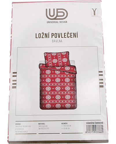 LOŽNÍ POVLEČENÍ SE ZIMNÍM MOTIVEM SNĚHOVÝCH VLOČEK (140X200, 70X90)