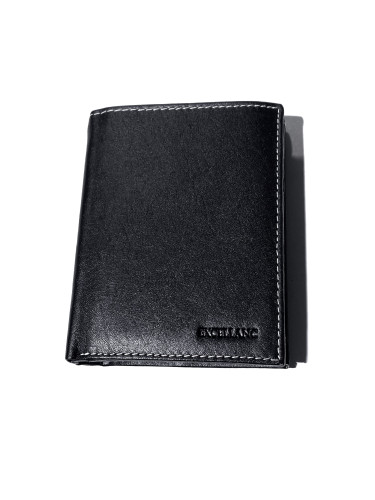 PENĚŽENKA EXCELLANC S PROŠÍVÁNÍM, VYROBENA Z PRAVÉ KŮŽE (ČERNÁ) - NĚMECKÁ KVAL.