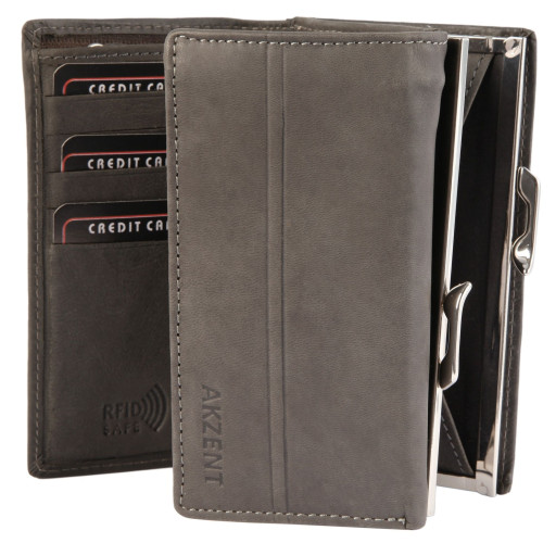 DÁMSKÁ PRAKTICKÁ PENĚŽENKA AKZENT Z PRAVÉ HLADKÉ KŮŽE (HNĚDÁ) - II. JAKOST