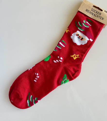 VESELÉ VÁNOČNÍ PONOŽKY SE STROMEČKY A JEŽÍŠKEM (VEL. 37- 44) - UNISEX