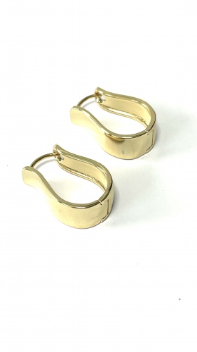 NÁUŠNICE V LUXUSNÍM PROVEDENÍ S HLADKÝM DESIGNEM V BARVĚ 14K ZLATA (2,3CM)