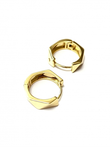 KRUHOVÉ HLADKÉ GEOMETRICKÉ NÁUŠNICE V BARVĚ 14K ZLATA(1,8CM)