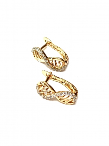 NÁUŠNICE VE TVARU NEKONEČNÁ V BARVĚ 18K ZLATA NA FRANCOUZSKÝ PATENT