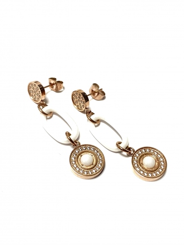 ZDOBNÉ PUZETOVÉ VISACI NÁUŠNICE CAROLINE Z UŠL.OCELI - NĚMĚCKÁ KVALITA