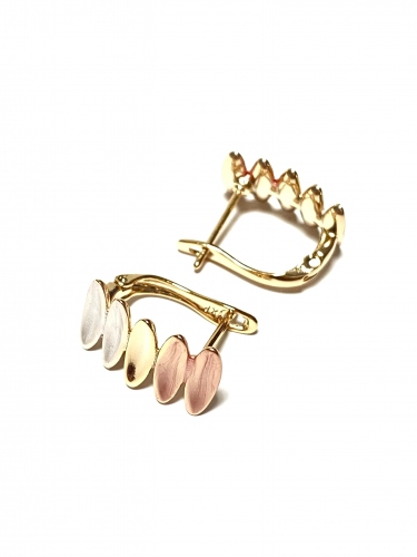 NÁUŠNICE V BARVĚ 18K ZLATA S OZDOBNÝM ZABARVENÍM VE TVARU SKLÁDANÝCH OVÁLKU