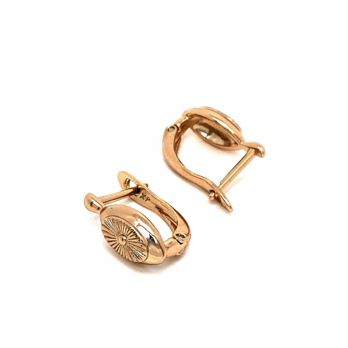 OVÁLNÉ NÁUŠNICE V BARVĚ 18K ZLATA S JEMNÝM GRAVÍROVÁNÍM