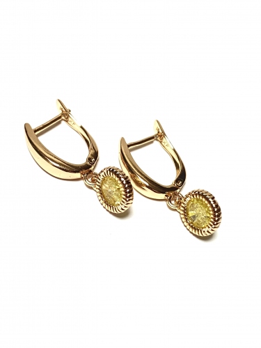 NÁUŠNICE V BARVĚ 18K ZLATA S VISACÍ KULATOU OZDOBOU VE ŽLUTÉM ODSTÍNŮ