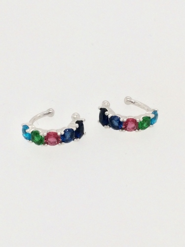 NÁUŠNIČKY S MULTICOLOR KRYSTALY V BARVĚ BÍLÉHO ZLATA 