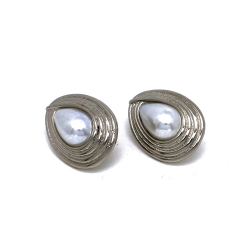 ELEGANTNÍ NÁUŠNICE Z UŠLECHTILÉ OCELI S PERLEŤOVOU KAPKOU (2.5CM)